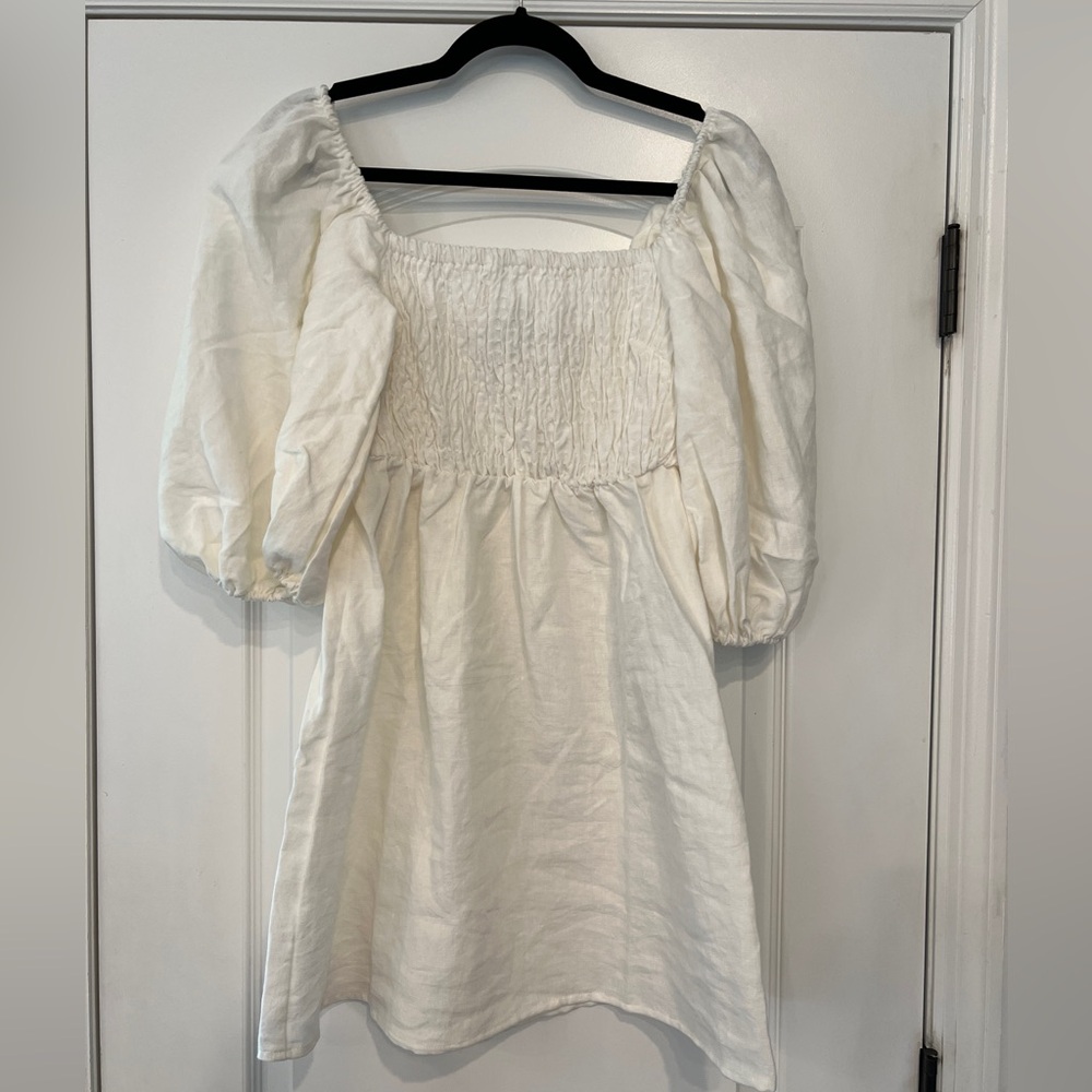 Tuckernuck White Puff Sleeve Dress - Picture 2 of 4